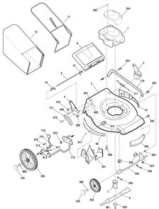 Deck And Engine Group Diagram and Parts List for 881153-MXMH650E 2010 Briggs and Stratton Lawn Mower
